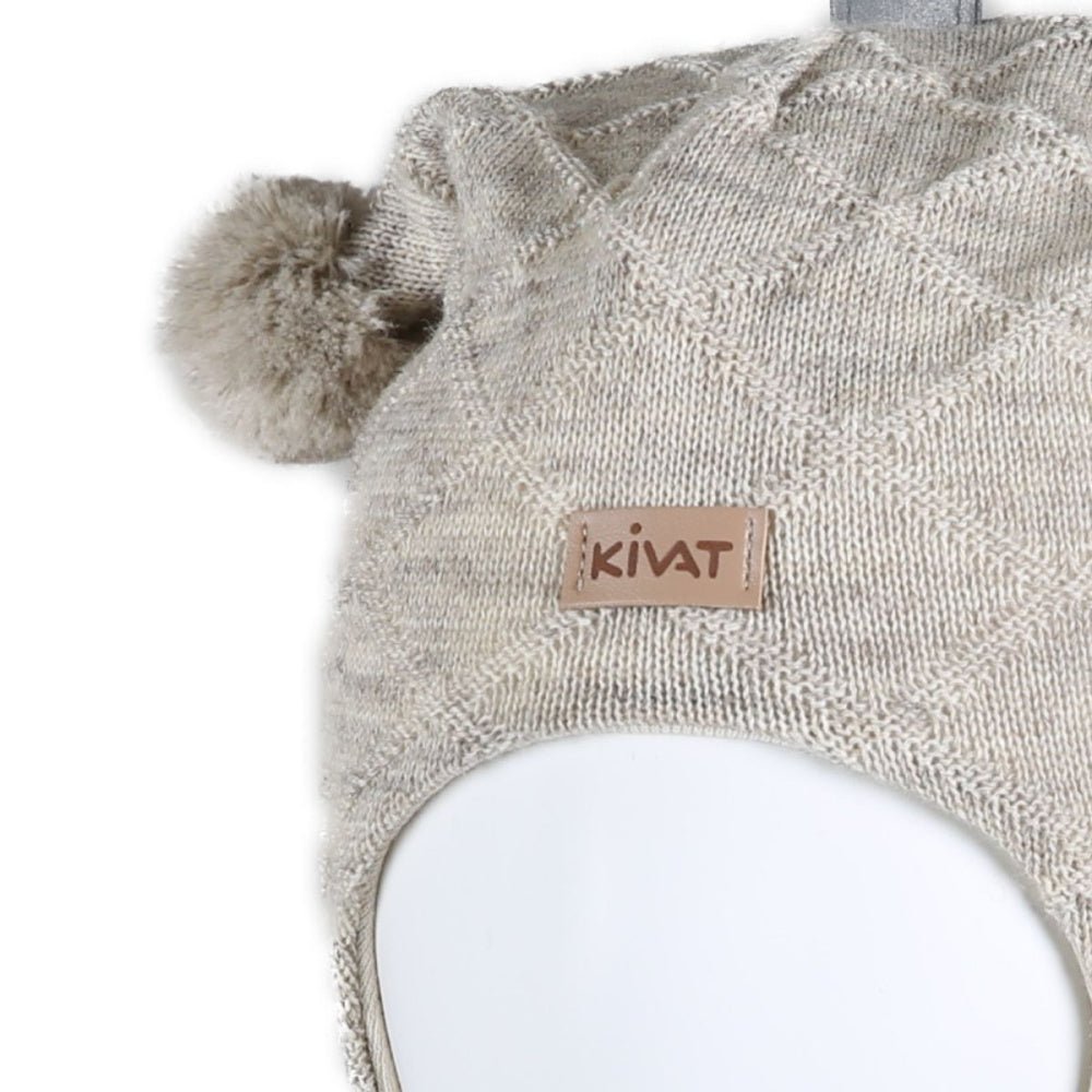 Kivat - Balaclava i Ull Dusker Kabelstrikk Sand - Guttelus.no