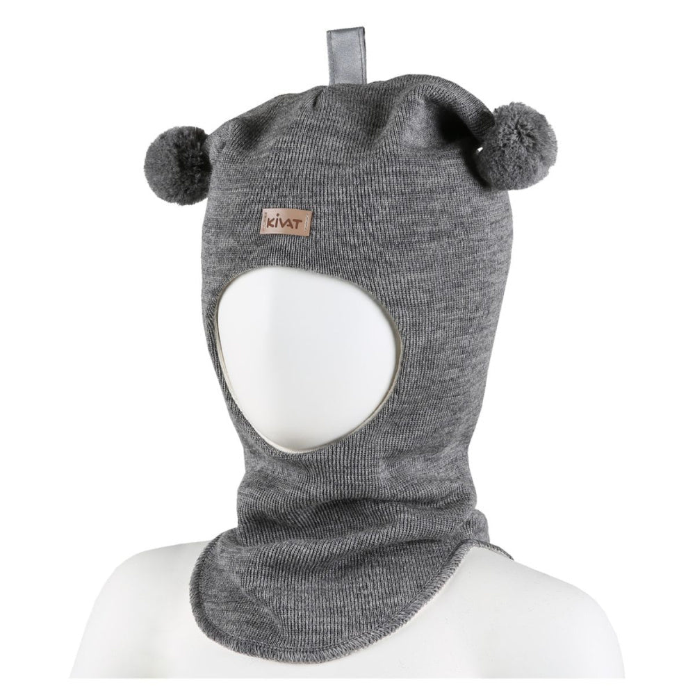 Kivat - Balaclava i Ull Dusker Logo Grå Melert - Guttelus.no