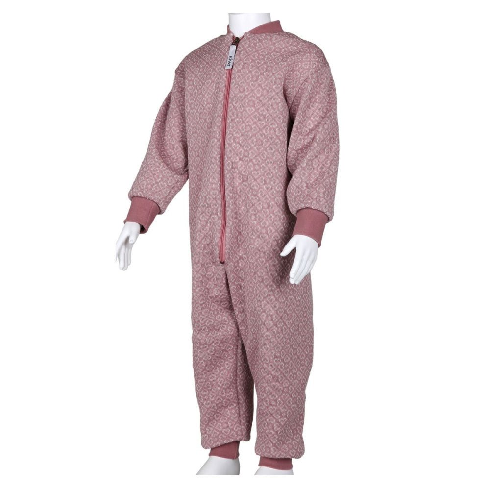 Kivat - Ulldress Hjertemønster Gammelrosa/ Offwhite - Guttelus.no