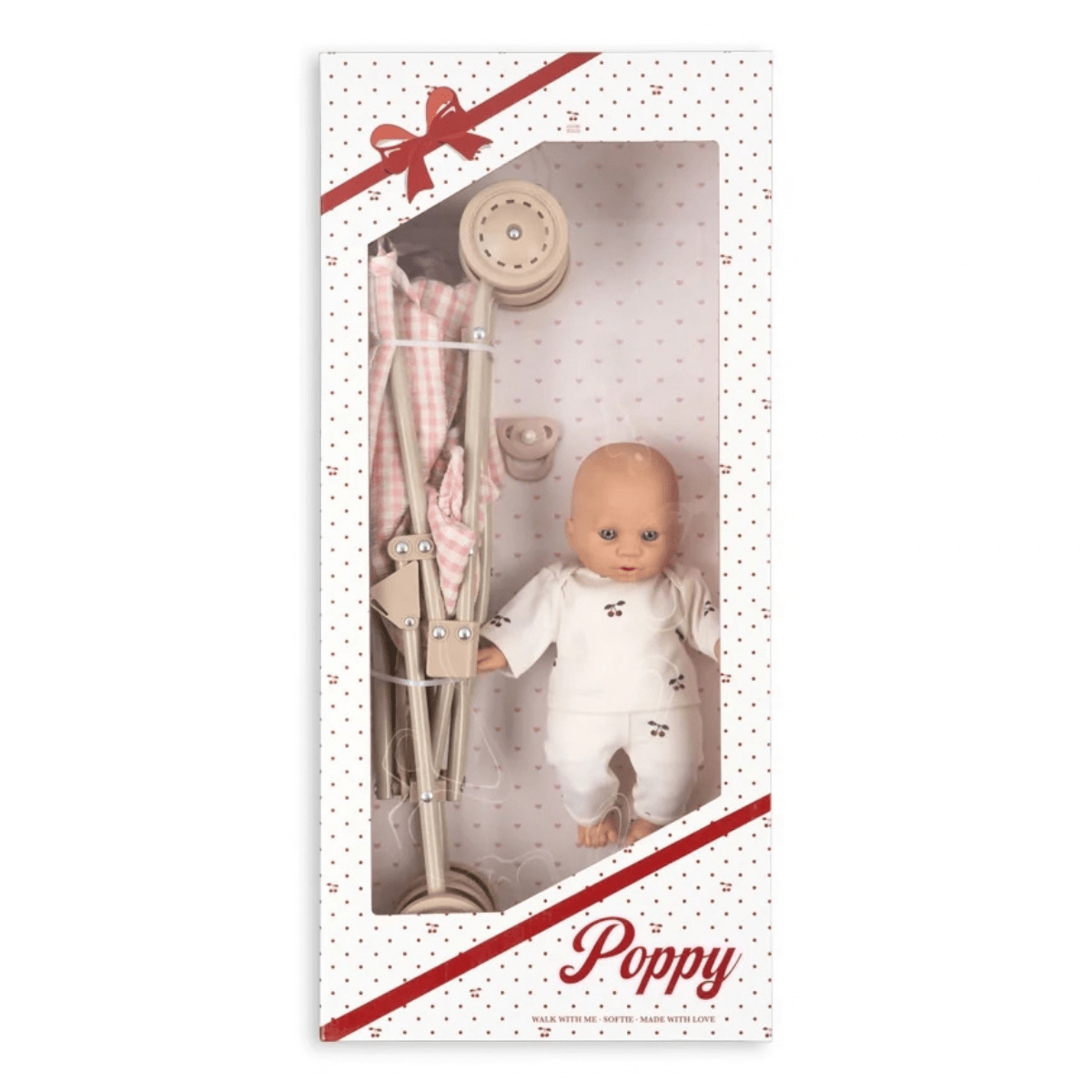 Konges Sløjd - Dukkevogn Poppy Pink Check - Guttelus