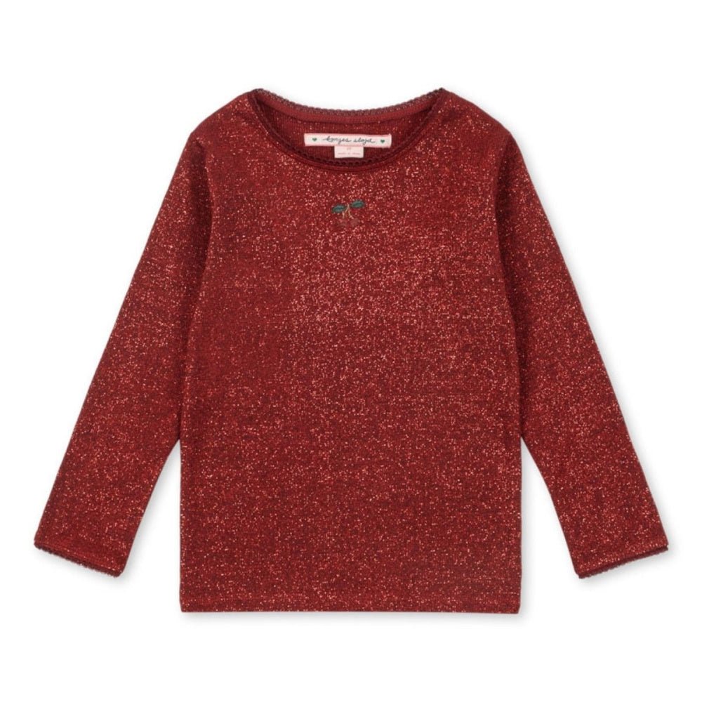 Konges Sløjd - Genser Glitter Roli Red Dahlia - Guttelus