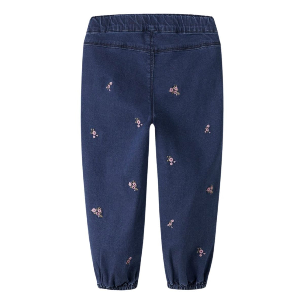 Name It - Jeans Rose Dark Blue Denim Flower Embroidery