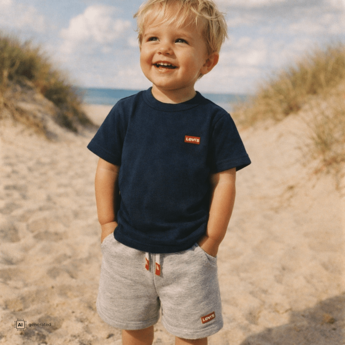 Levi's – Sett Baby Batwing Tee & Knit Shorts Dress Blues - Guttelus