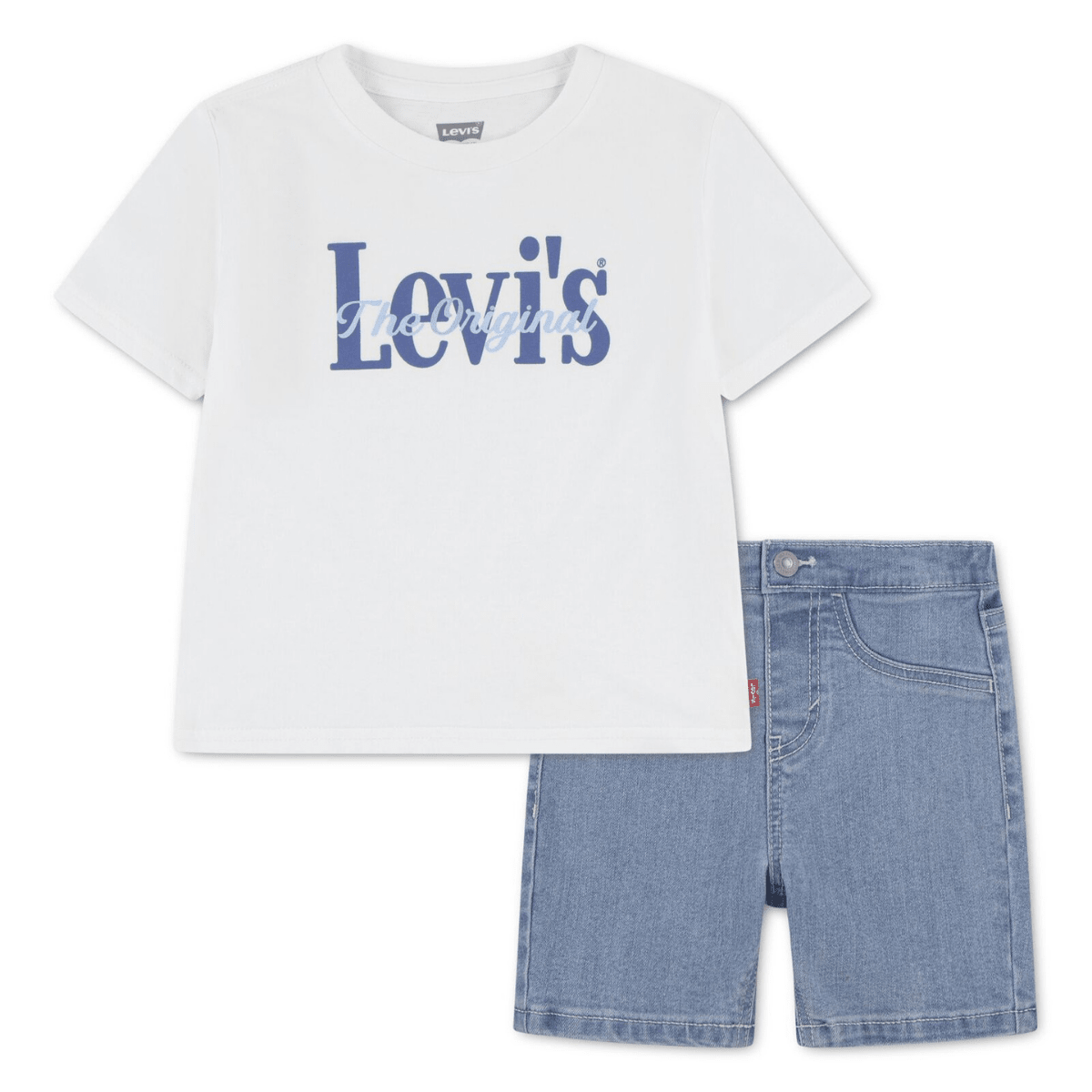 Levi's - Sett Hd Aop Logo T-skjorte & Shorts Bright White - Guttelus