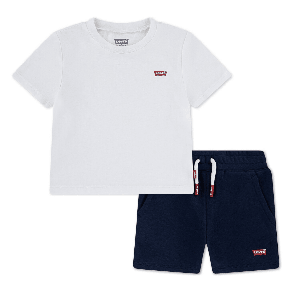 Levi's - Sett Jr Batwing Tee & Knit Shorts Bright White - Guttelus