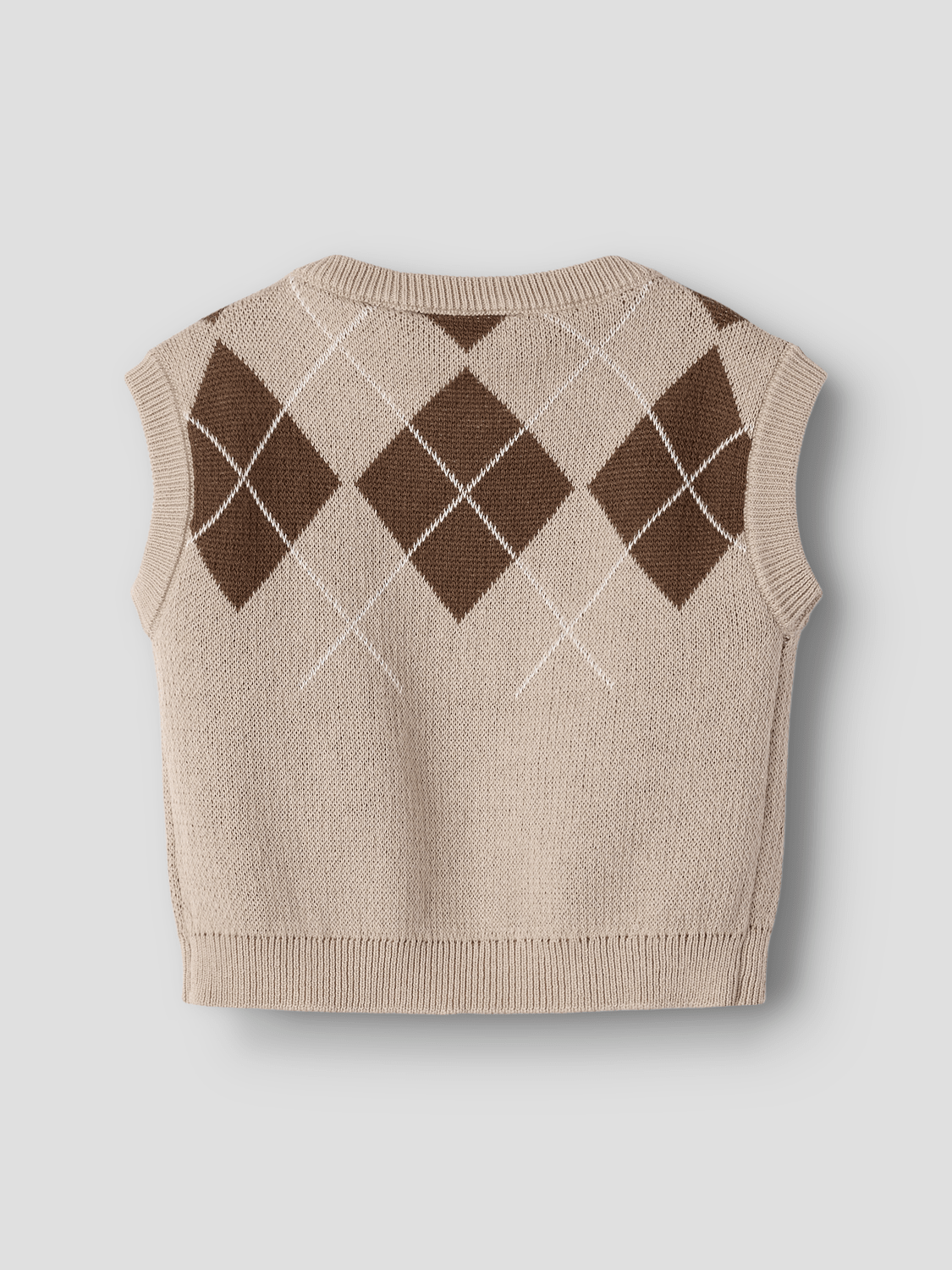 Lil' Atelier - Vest Baby Ronan White Pepper/ Brown - Guttelus