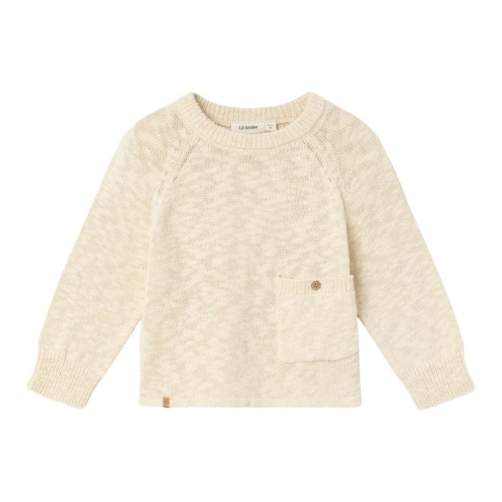 Lil'Atelier - Genser Strikket Jeff Bleached Sand - Guttelus