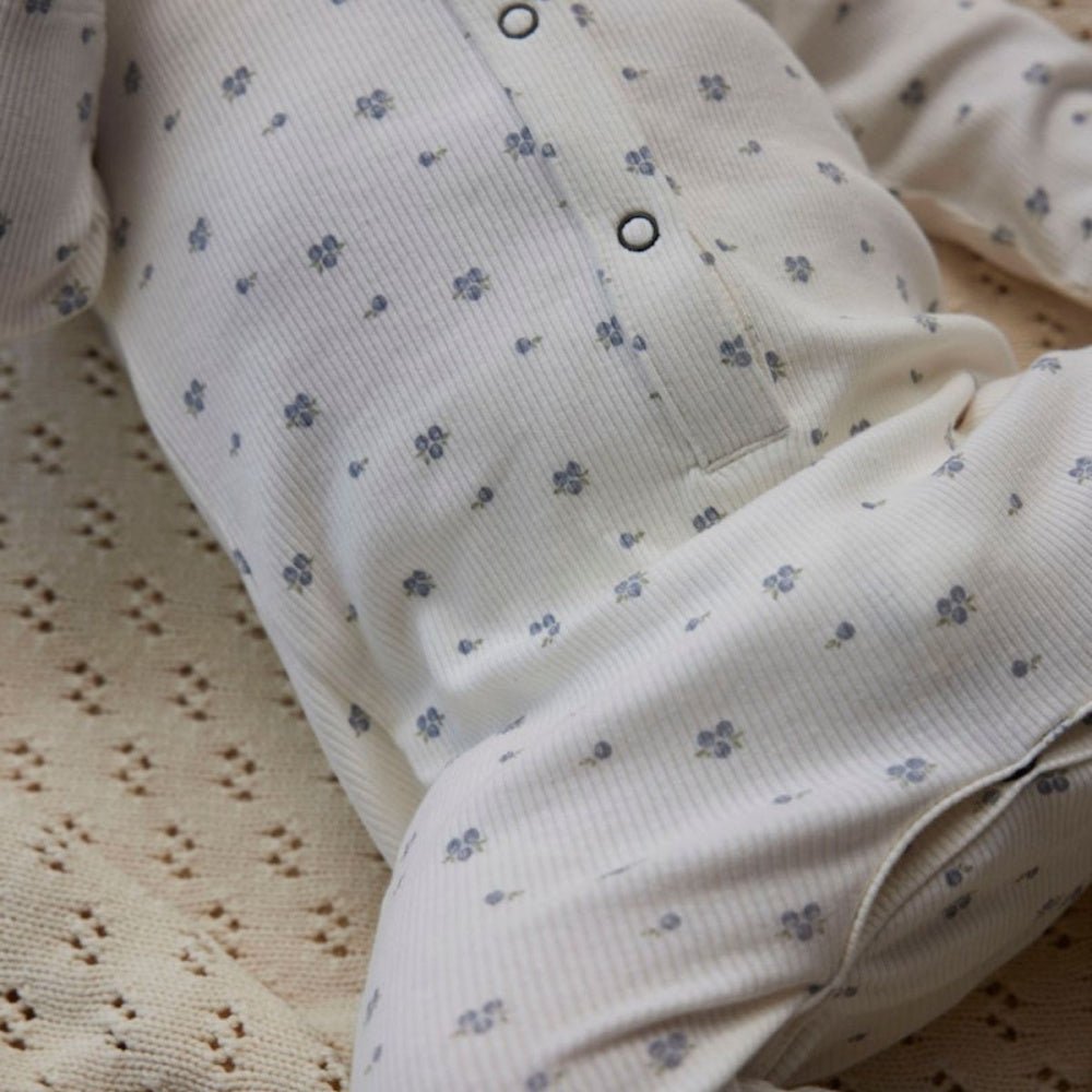 Lil'Atelier - Heldress Jersey Rib Mio Coconut Milk/ Blueberry - Guttelus.no