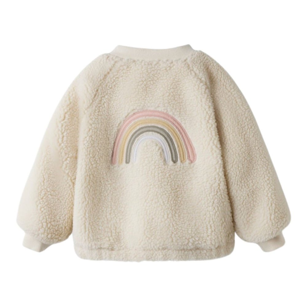 Lil'Atelier - Jakke Lajo Bomber Jacket Turteldove/ Rainbow - Guttelus.no