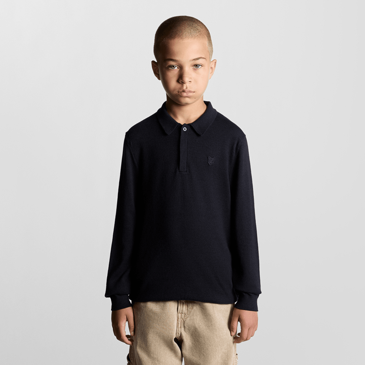Lyle & Scott - Genser Knit Piké Dark Navy - Guttelus.no