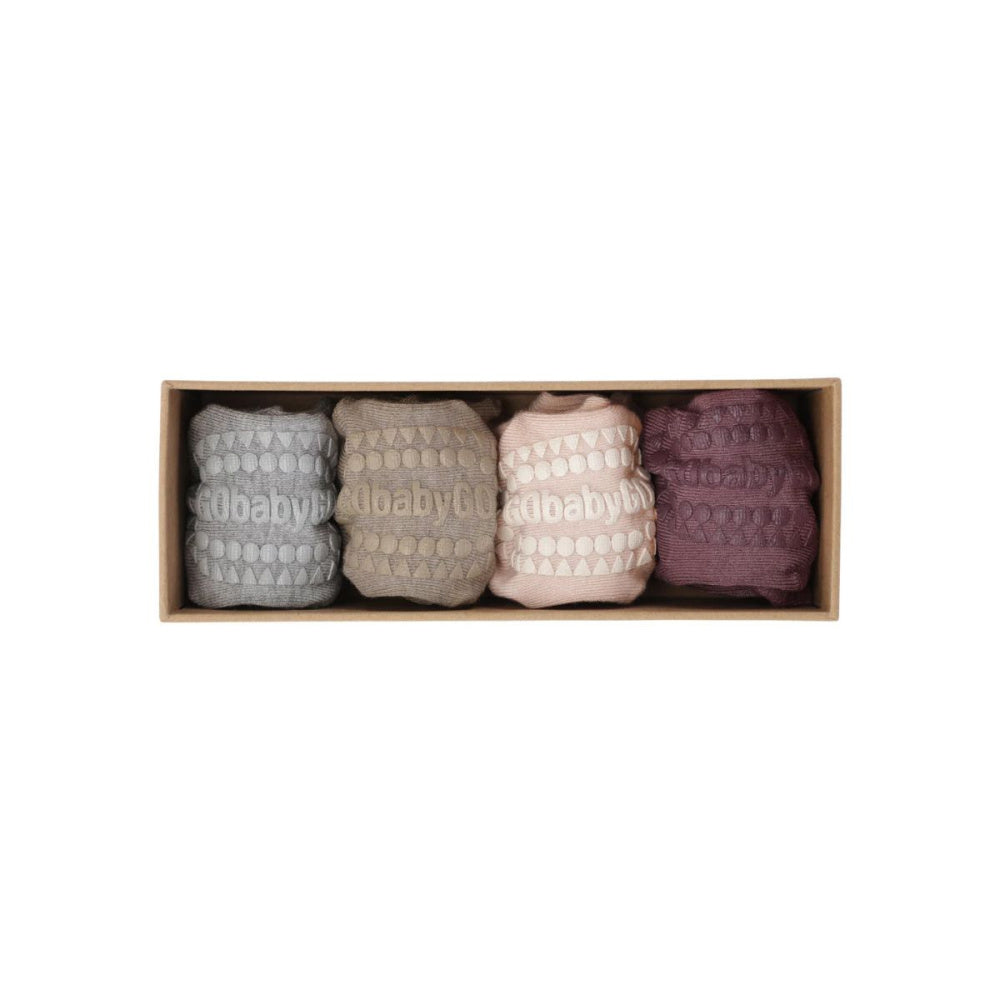 GoBabyGo - Sokker Bambus Combo-box 4 pk LV Purple/ Pink/ Grey/ Sand