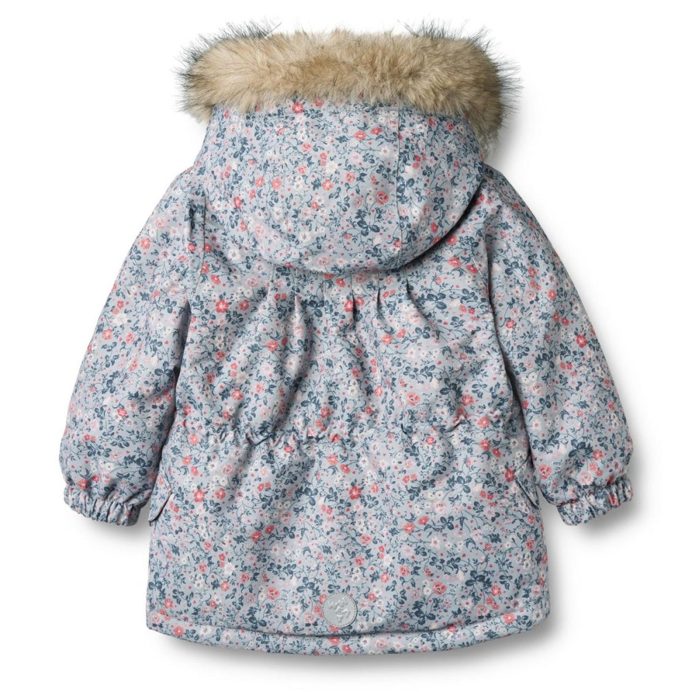 Wheat - Vinterjakke Baby Mathilde Tech Soft Rain Flowers