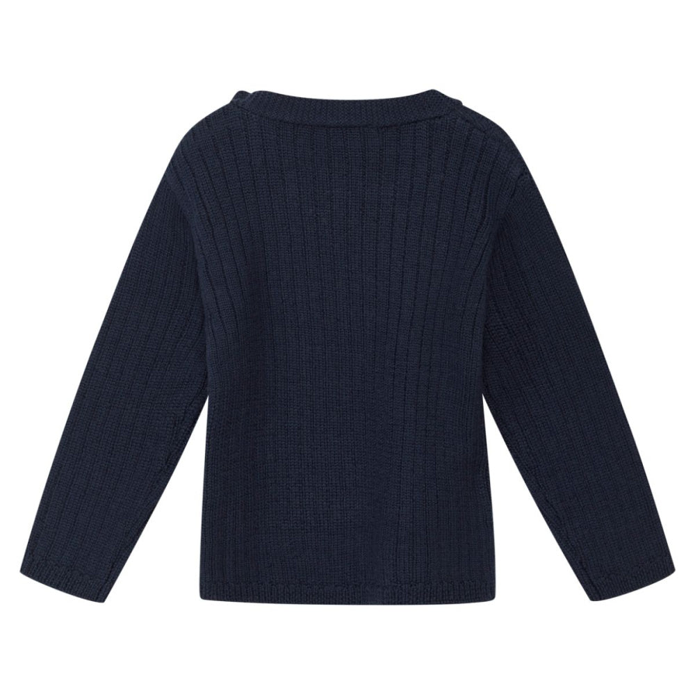 Hust and Claire - Genser Ull Ribbestrikket More Navy