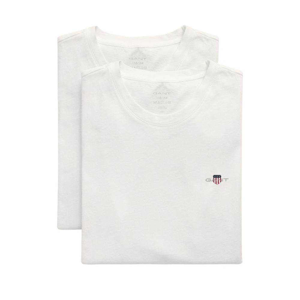 Gant - T-skjorte C-Neck 2-Pk White