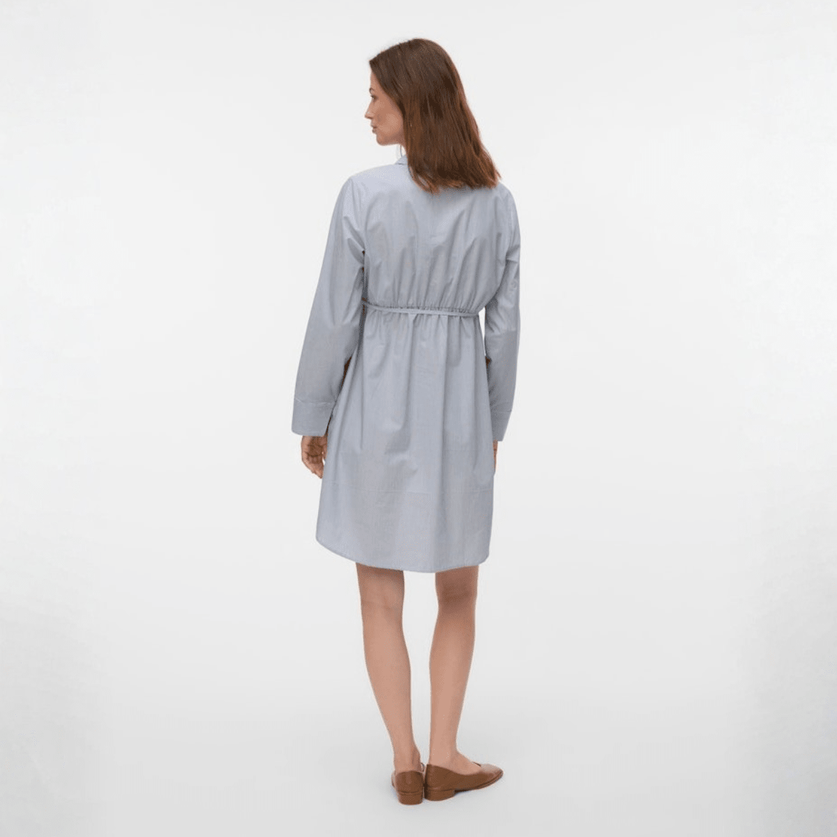 Mamalicious - Gravid- og ammekjole Salma Snow White/ Light Grey - Guttelus.no