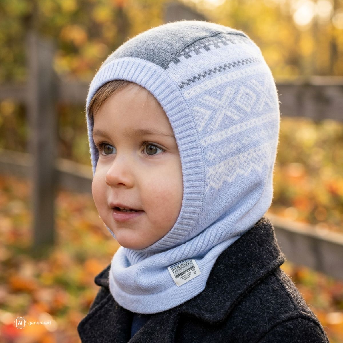 Marius Kids - Marius Balaclava i Ull Baby Lyseblå