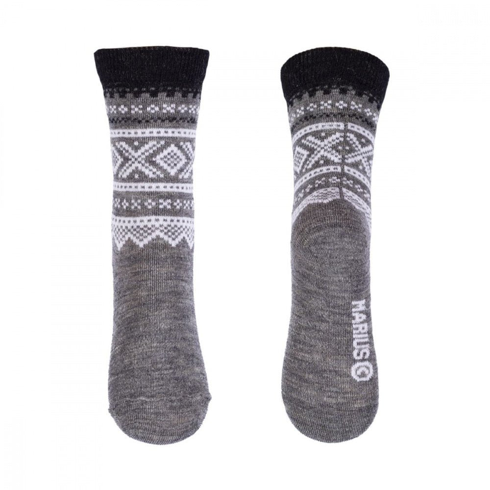 Marius Kids - 2pk Tynne Ullsokker Dark Mose & Grey - Guttelus.no