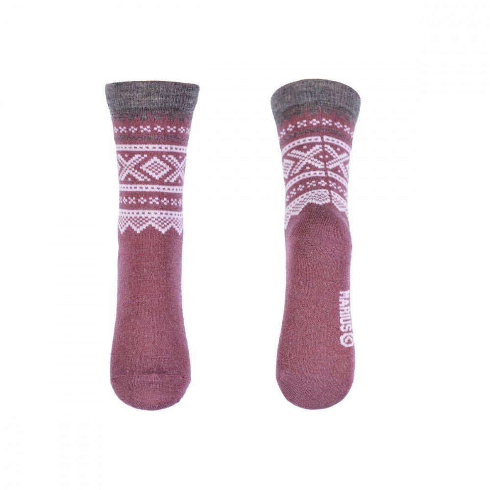 Marius Kids - 2pk Tynne Ullsokker Mesa Rose & Grey - Guttelus.no