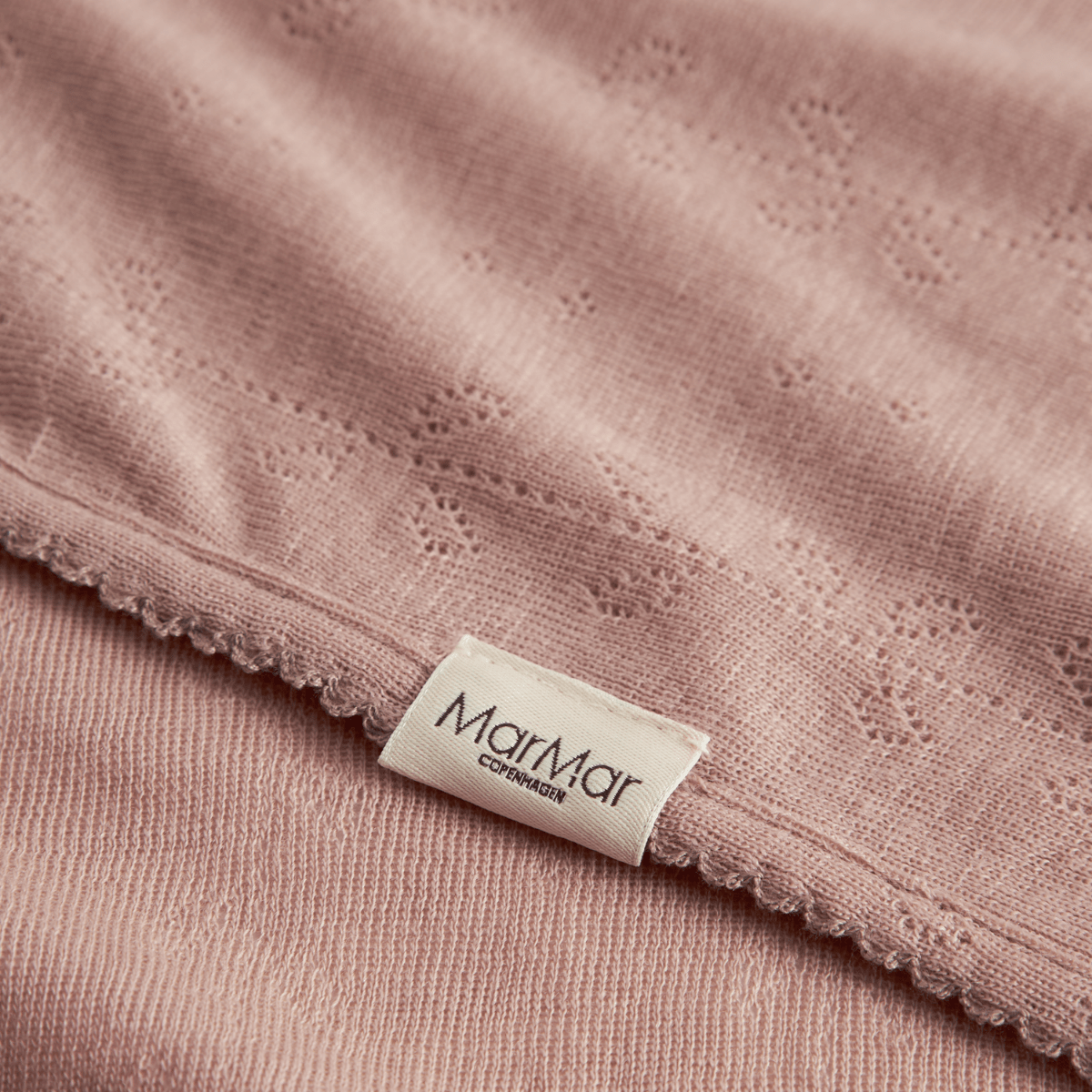 MarMar - Babyteppe i Ull Alida Pointelle Burnt Rose - Guttelus.no