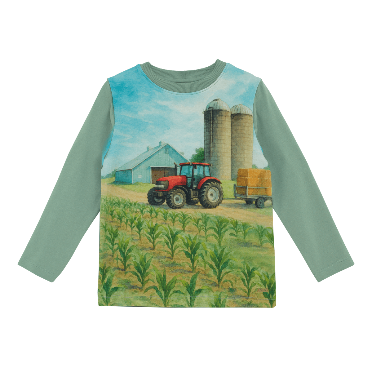 Minymo - Genser Traktor og Silo Lily Pad - Guttelus.no