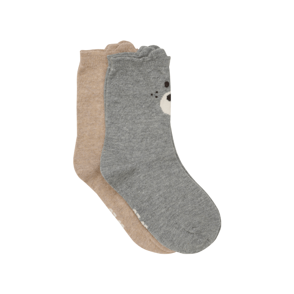Minymo - Sokker 2-pk Bear Light Grey Melange - Guttelus.no