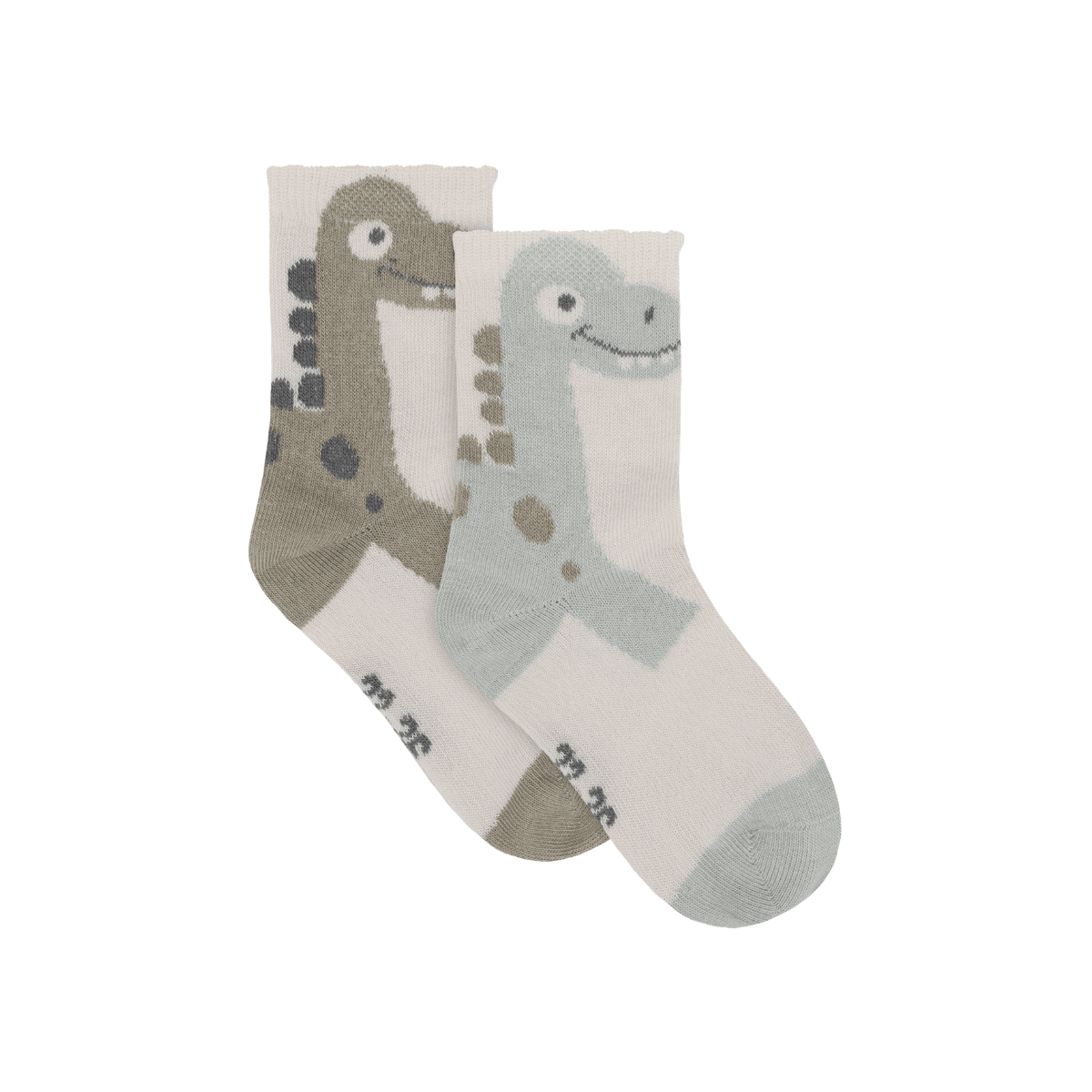 Minymo - Sokker 2-pk Dinosaur Willam Gray - Guttelus.no