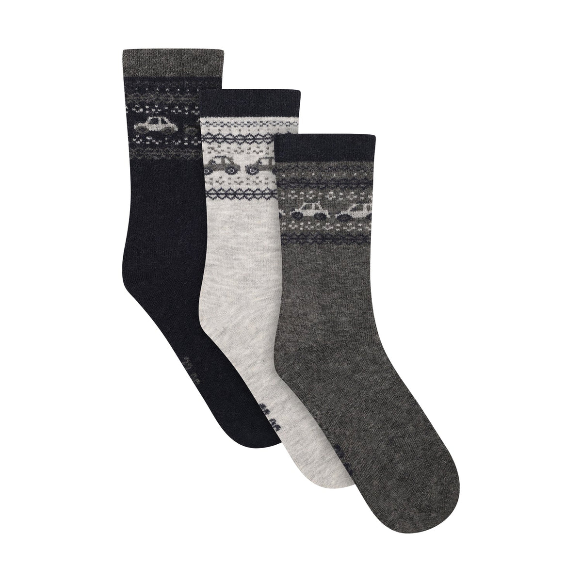 Minymo - Sokker 3-pk i Ull Dark Navy - Guttelus