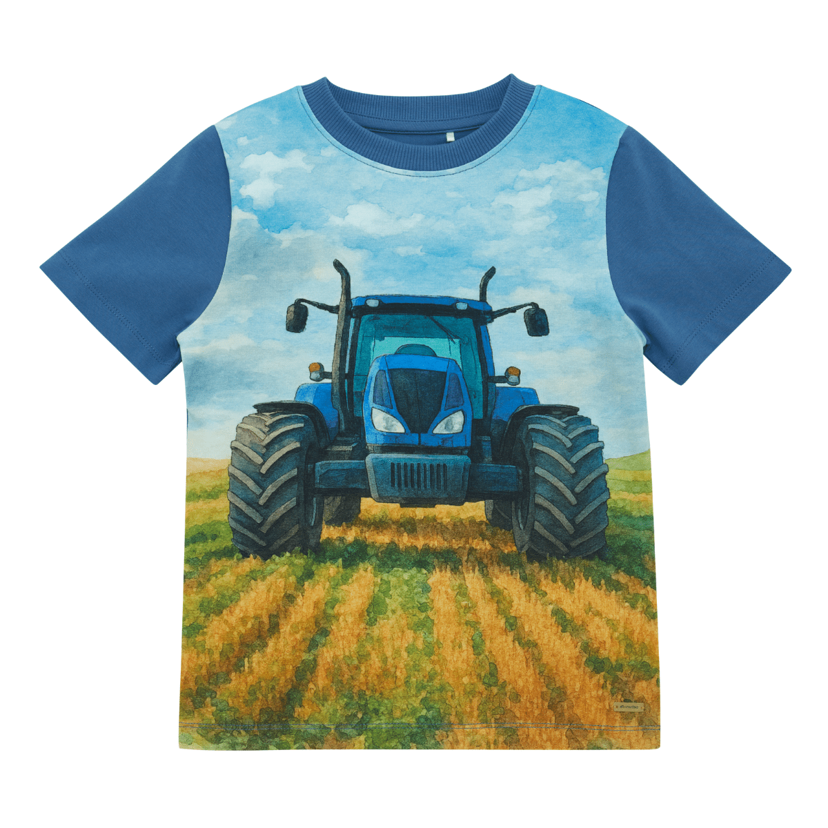 Minymo - T-skjorte Blå Traktor Dutch Blue - Guttelus.no