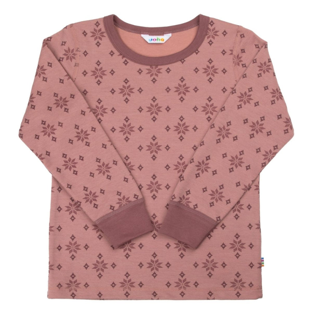 Joha - Trøye Ull og Bomull Jr Snowflake Rose