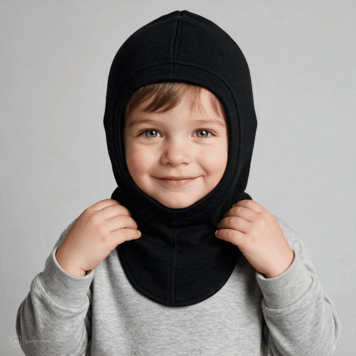 Name It - Balaclava i Ull Baby Willit Black - Guttelus