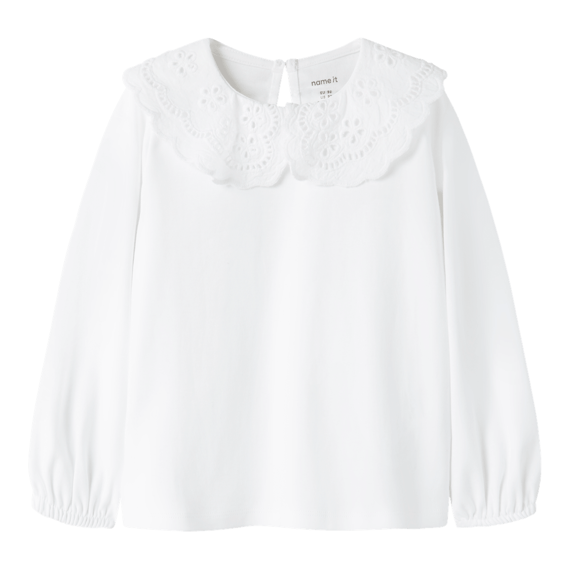 Name It - Bluse med Krage Frayl Bright White - Guttelus