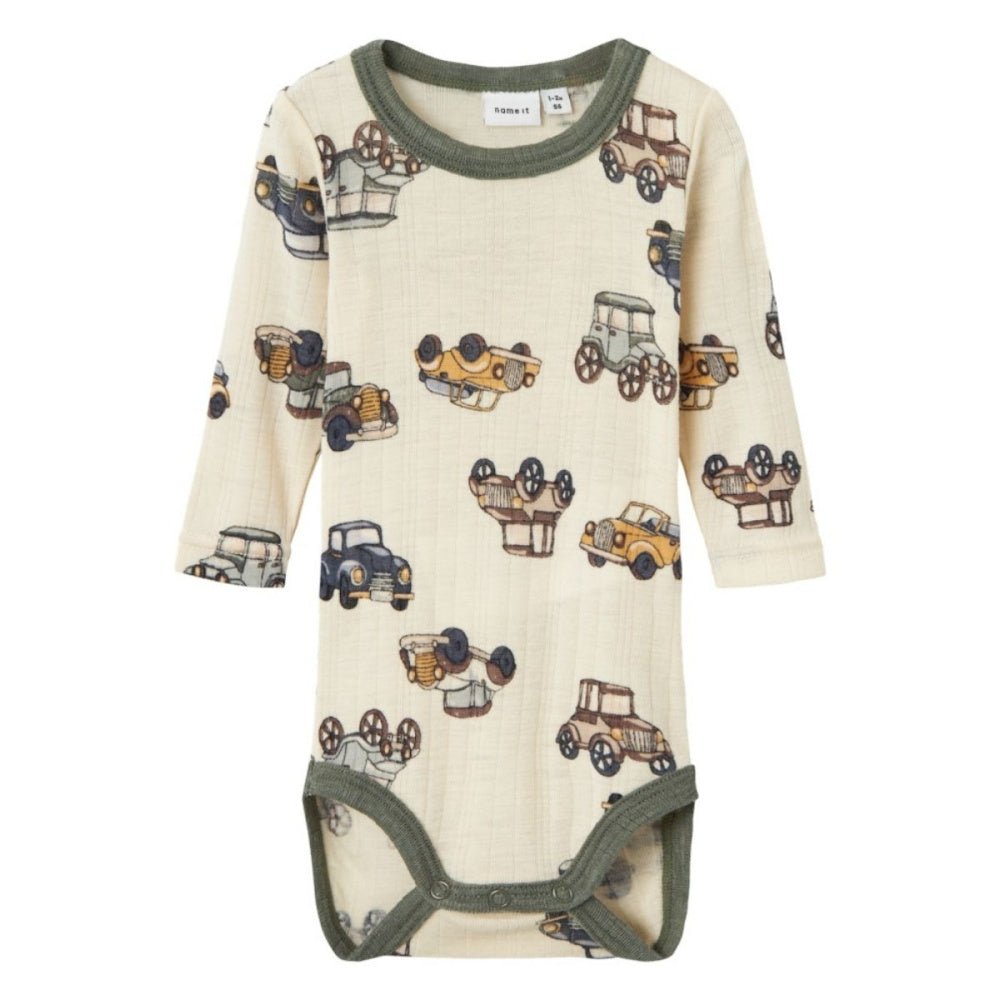 Name It - Body Ull Baby Wang Cars Snow White AOP - Guttelus