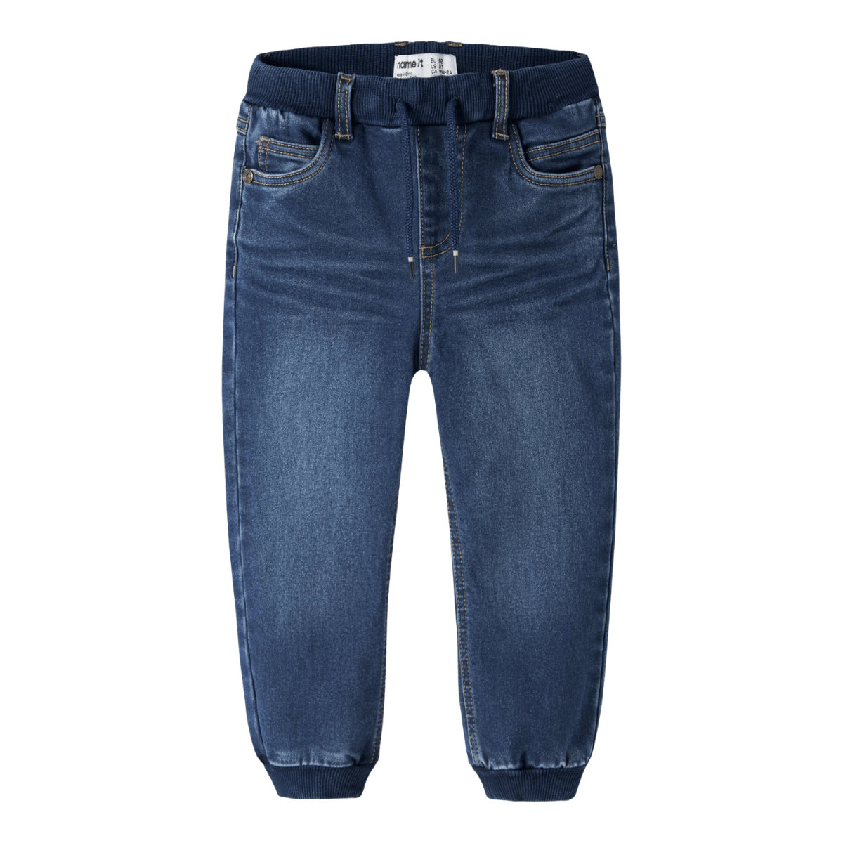 Name It - Bukse Ben Baggy Fleece Jeans Dark Blue Denim - Guttelus