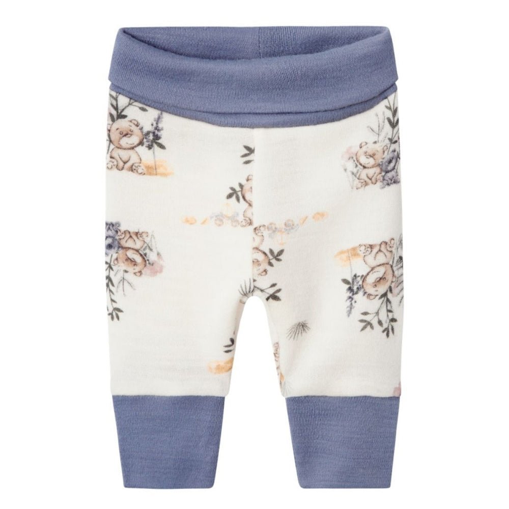 Name It - Bukse i Ull Prematur Snow White/ Blue - Guttelus