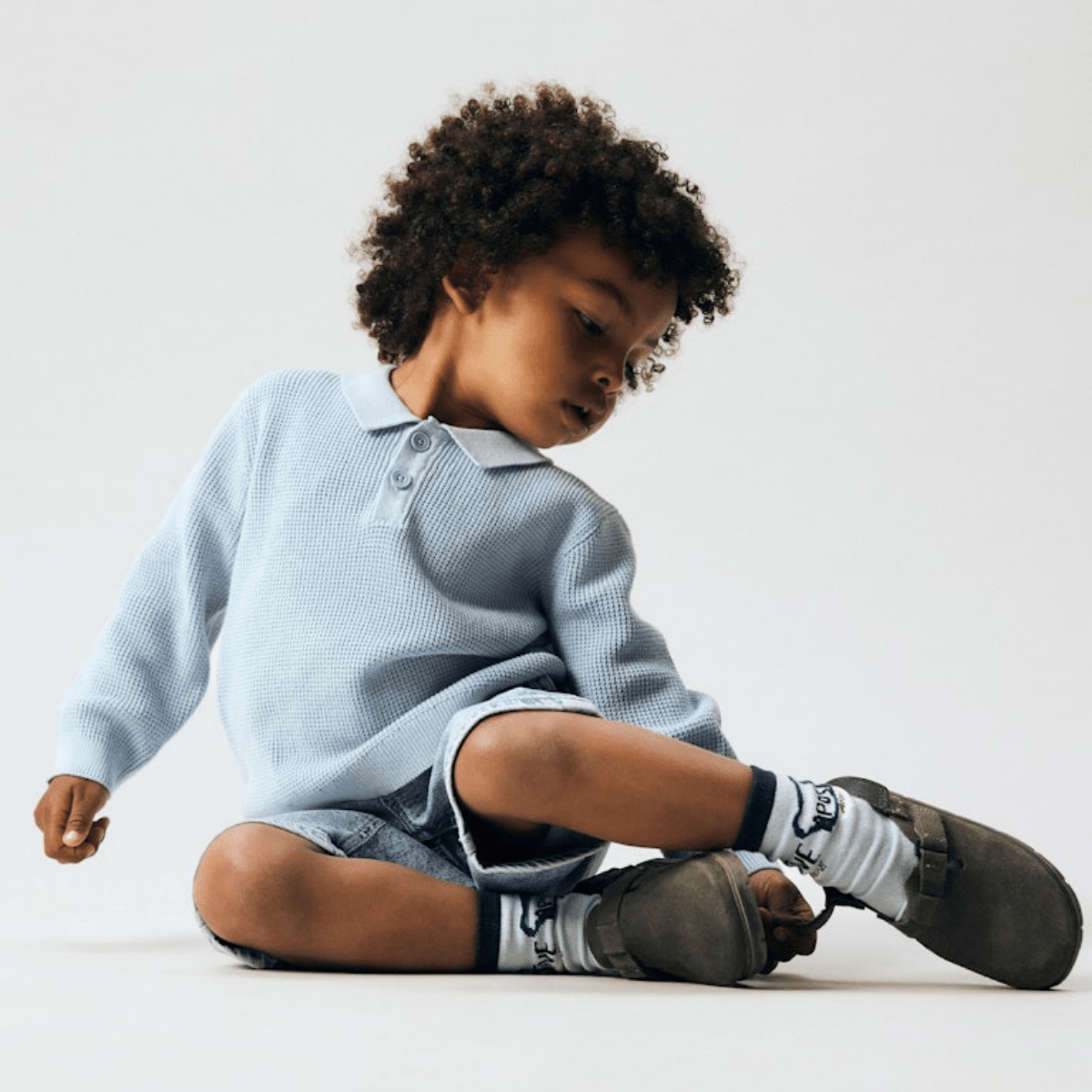 Name It - Genser med krage Fikal Blue Fog - Guttelus.no