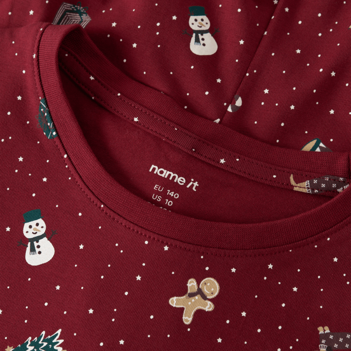 Name It - Julepysj 2-delt Vismas 2026 Red Dahlia - Guttelus