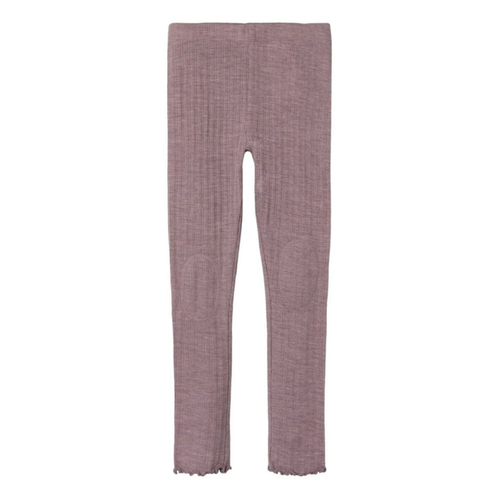 Name It - Leggings i Ull og Silke Jr Rib Wossa Purple Dove - Guttelus