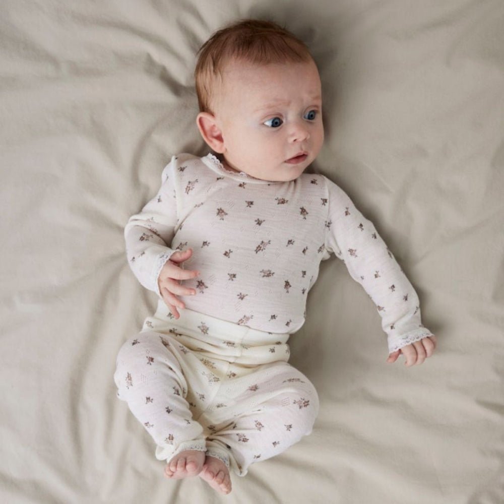 Name It - Longs Ull Baby Wang Small Flower Snow White - Guttelus