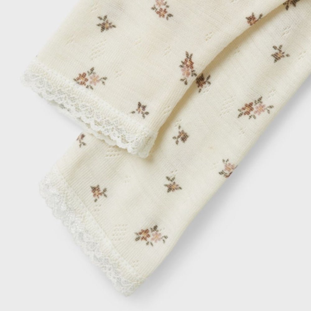 Name It - Longs Ull Baby Wang Small Flower Snow White - Guttelus