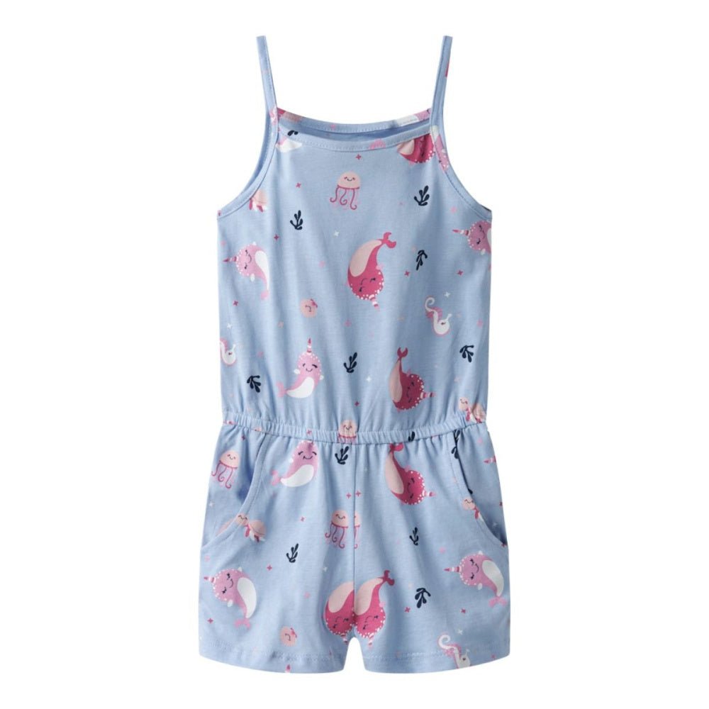 Name It - Sommerdrakt Vigga Chambray Blue Whales - Guttelus