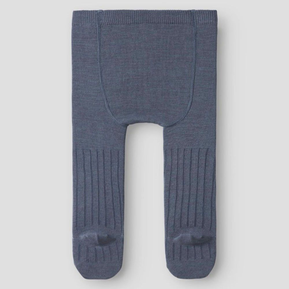 Name It - Strømpebukse Baby Ull/ Bomull Rib Wakma Folkstone Gray - Guttelus.no