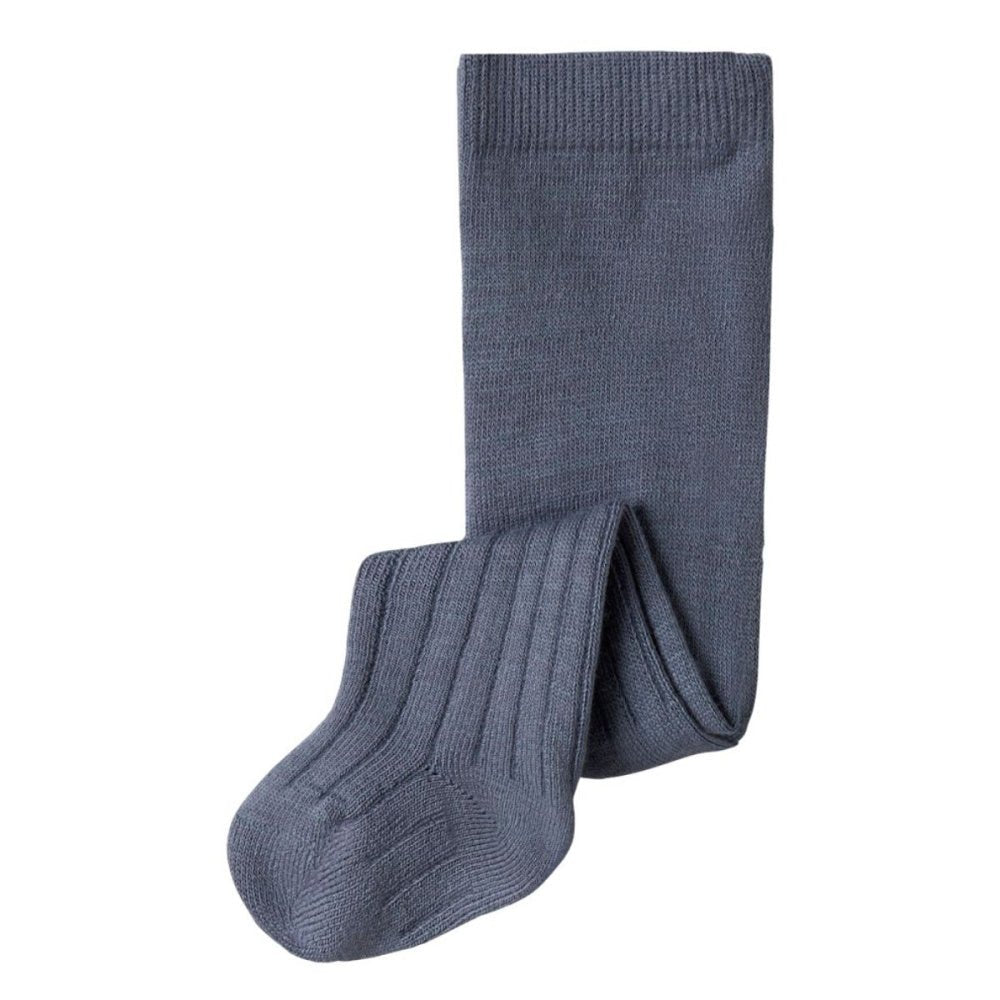 Name It - Strømpebukse Baby Ull/ Bomull Rib Wakma Folkstone Gray - Guttelus.no
