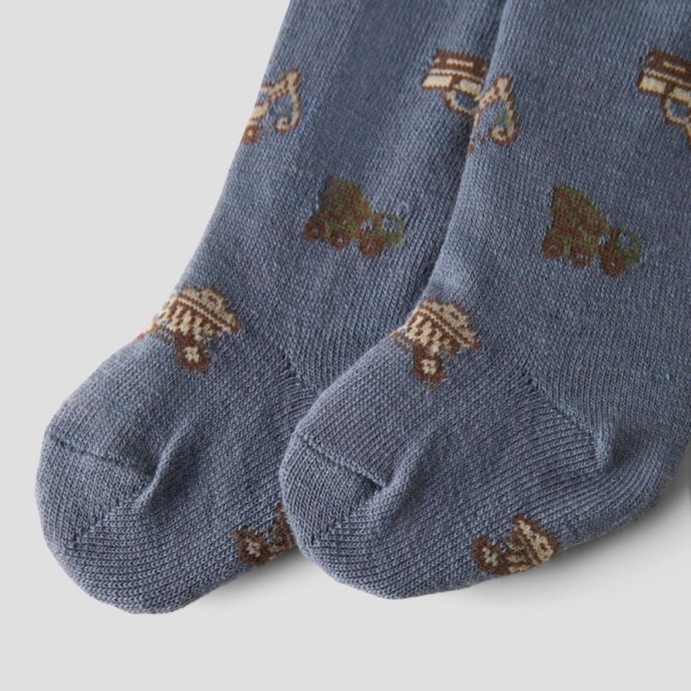 Name It - Strømpebukse Baby Ull/ Bomull Wak Folkstone Gray Working Machines - Guttelus.no