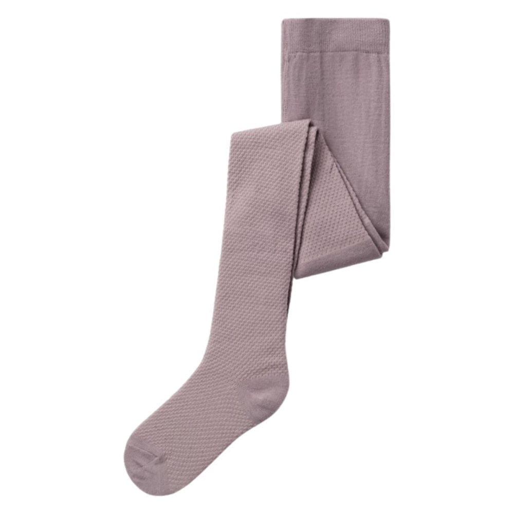 Name It - Strømpebukse Ull Jr Wakma Structure Purple Dove - Guttelus.no