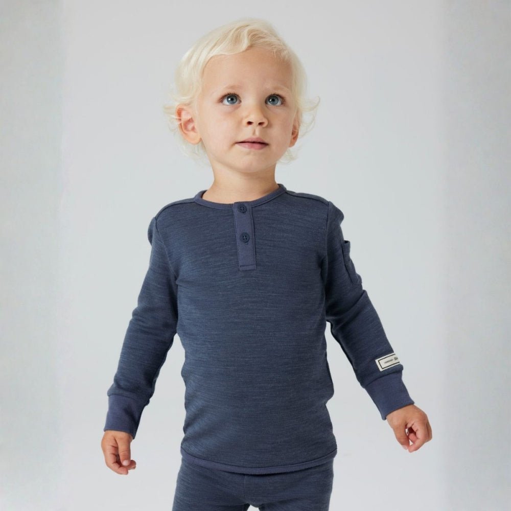 Name It - Trøye i Ull og Bambus Wyla Ombre Blue - Guttelus.no