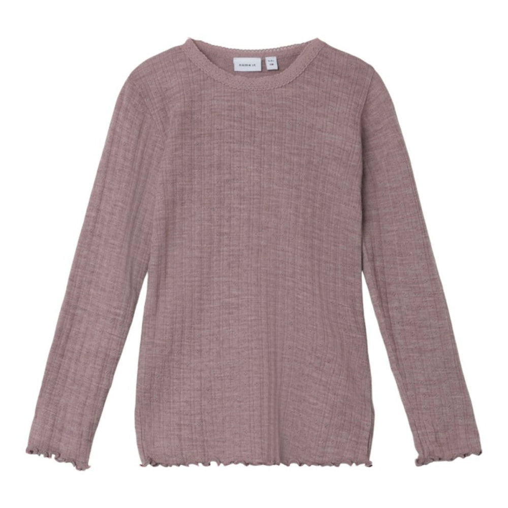 Name It - Trøye i Ull og Silke Jr Rib Wossa Purple Dove - Guttelus