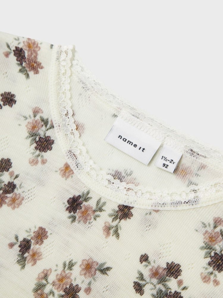 Name It - Trøye Ull Wang Blomster Snow White - Guttelus