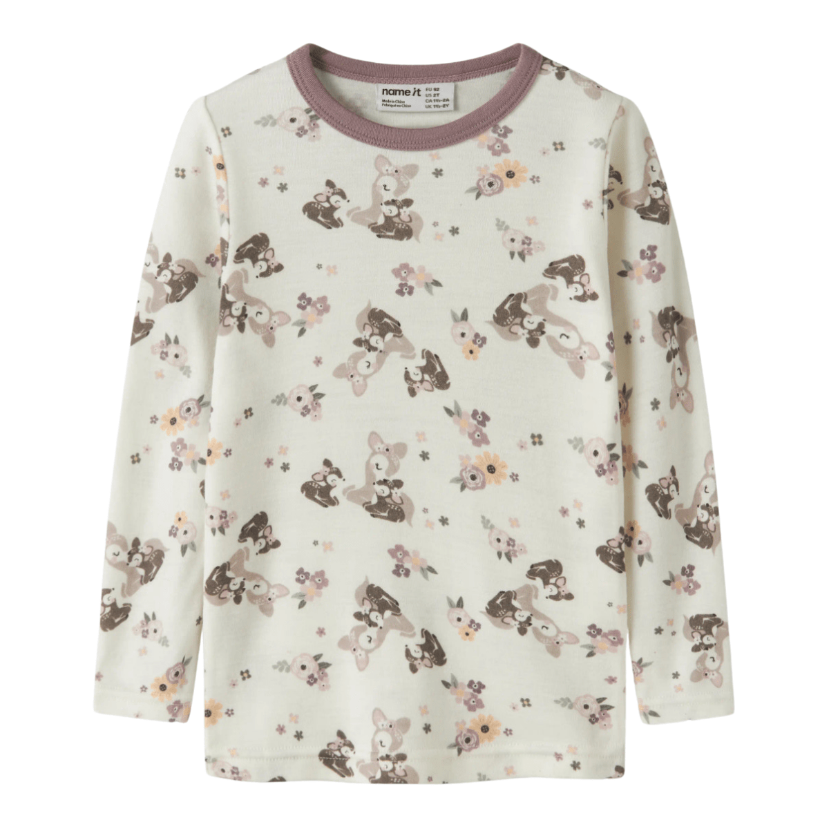 Name It - Ulltrøye Willit Snow White Bambi + Flower - Guttelus