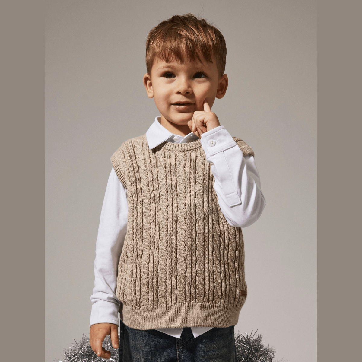 Name It - Vest Roman Beige - Guttelus.no