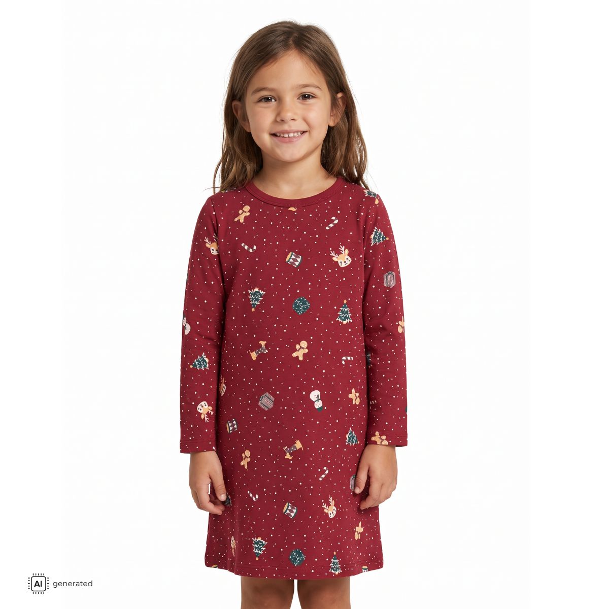 Name It - Julepysj Nattkjole Vismas 2026 Red Dahlia